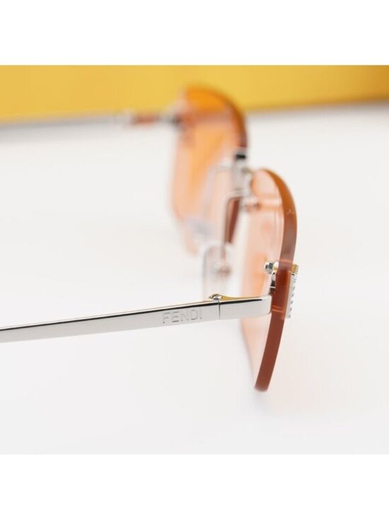 Fendi FE4172US 16J Rectangle Sunglasses - Silver/Red main image 2